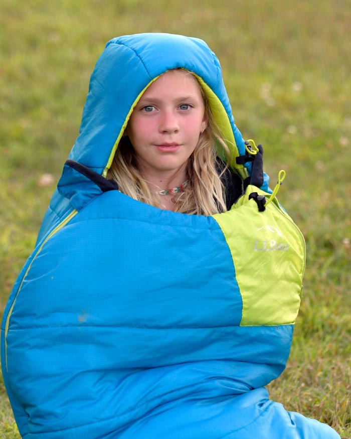 Girl in sleeping bag